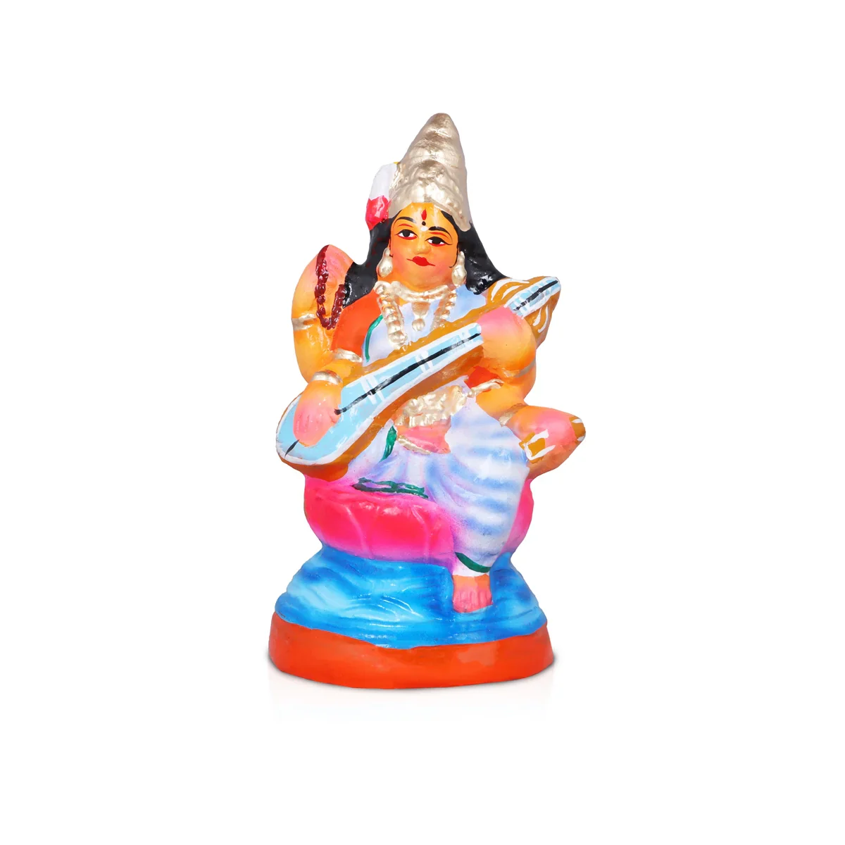 Durga Lakshmi Saraswathi Set - 8 Inches | Giri Golu Statue/ Clay Statue/ Laxmi/ Saraswati/ Durgai - Image 6