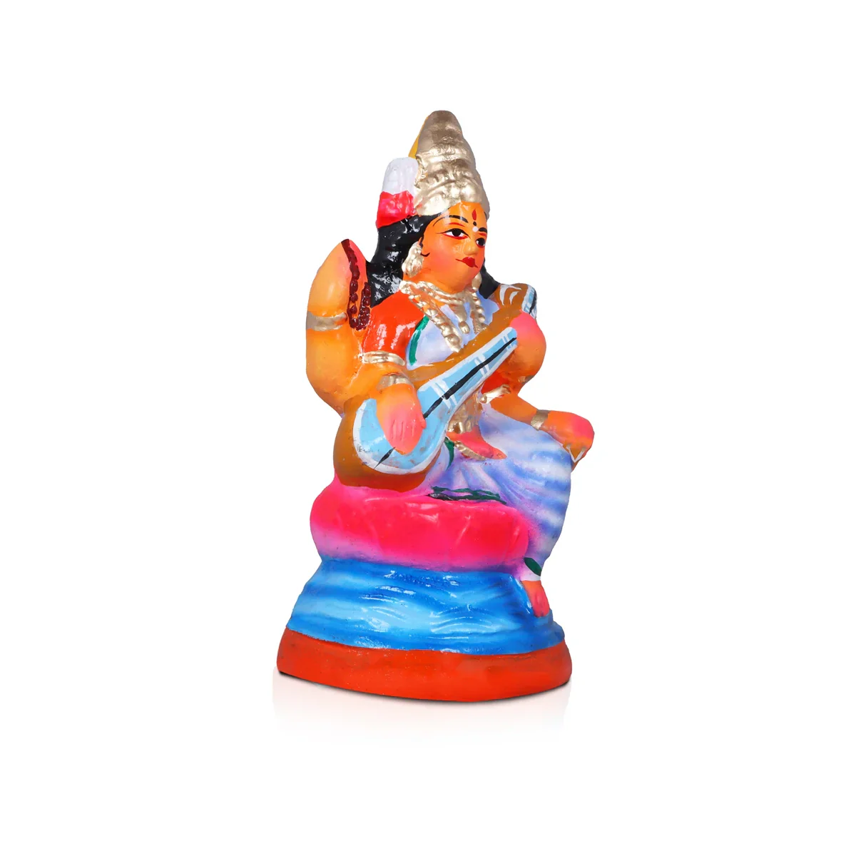 Durga Lakshmi Saraswathi Set - 8 Inches | Giri Golu Statue/ Clay Statue/ Laxmi/ Saraswati/ Durgai - Image 8