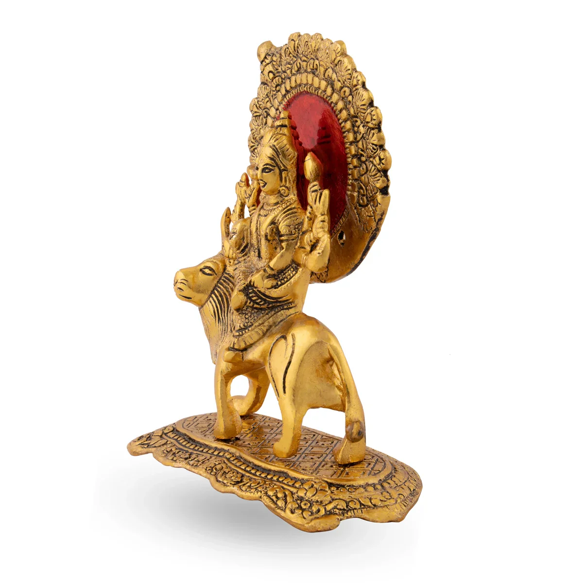 Durga Murti - 7.5 x 7 Inches | Gold Polish Idol/ Aluminium Durga Mata for Pooja/ 800 Gms Approx - Image 3