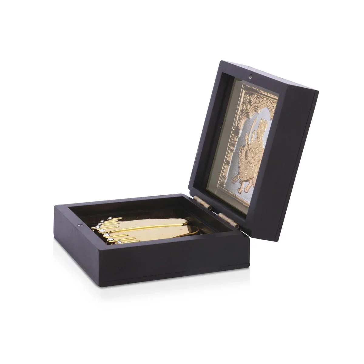 Durga Murti Design Pooja Box - 4 x 3 Inches | Charan Paduka Box/ Puja Box For Devi Worship - Image 5