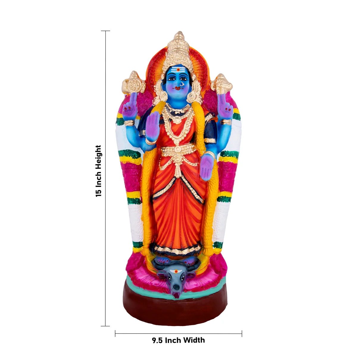 Durga Paper Mache Golu Bommai - 15 x 9.5 Inches | Giri Golu Doll/ Navaratri Golu Bomma/Gombe/Bommai - Image 2