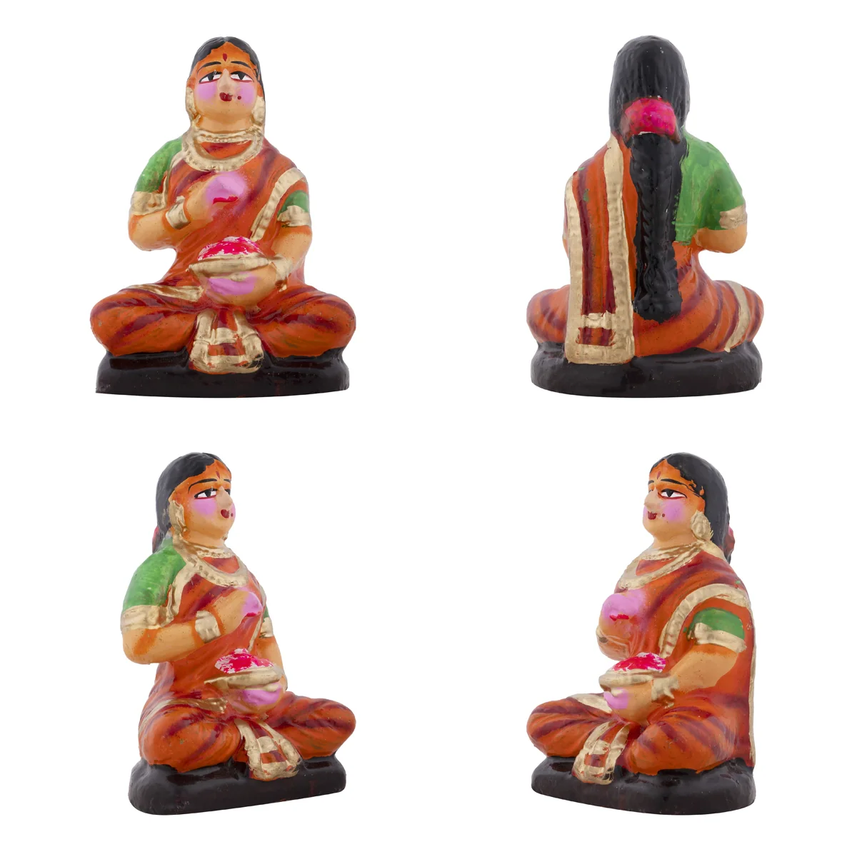 Durga Pooja Clay Golu Bommai Set - 10 x 6 Inches | Giri Golu Doll/ Navaratri Golu Bomma/Gombe/Bommai - Image 2