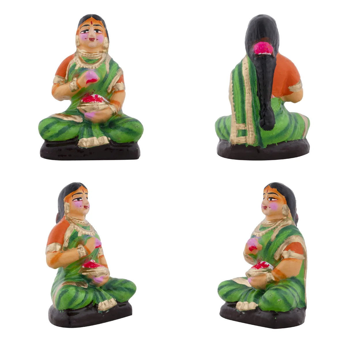Durga Pooja Clay Golu Bommai Set - 10 x 6 Inches | Giri Golu Doll/ Navaratri Golu Bomma/Gombe/Bommai - Image 4