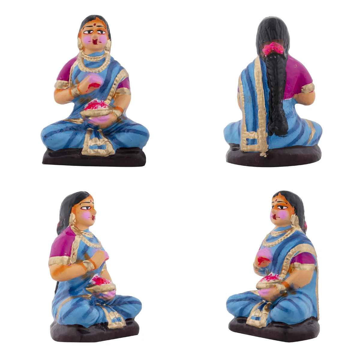 Durga Pooja Clay Golu Bommai Set - 10 x 6 Inches | Giri Golu Doll/ Navaratri Golu Bomma/Gombe/Bommai - Image 6