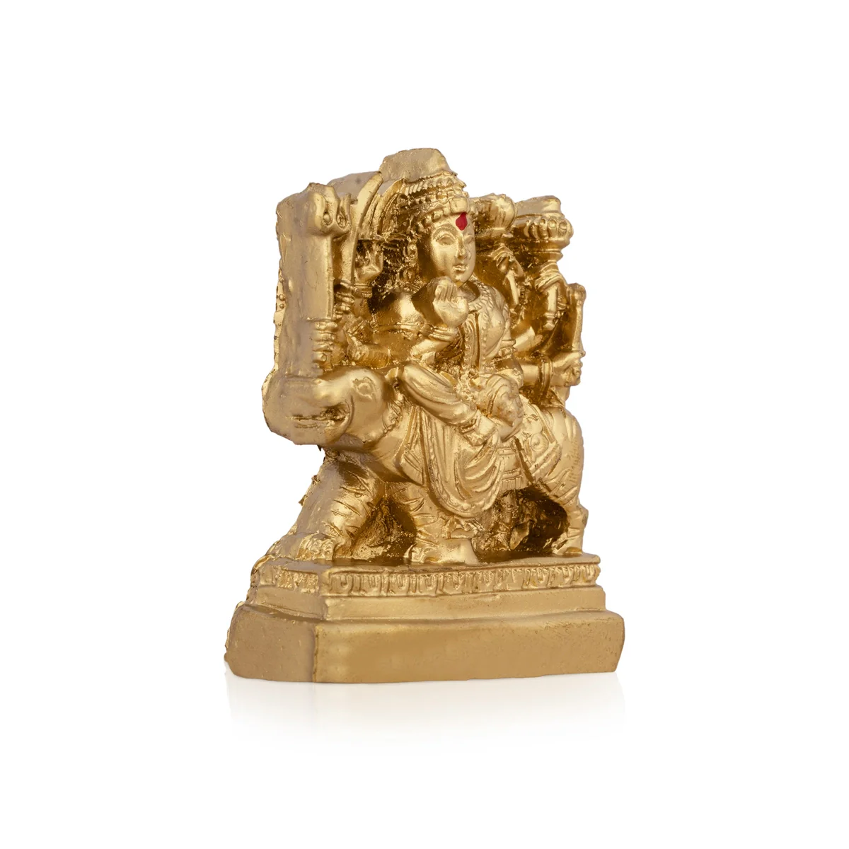 Durga Murti - 3 x 2 Inches | Resin Statue/ Gold Polish Durga Mata for Pooja/ 80 Gms Approx - Image 2