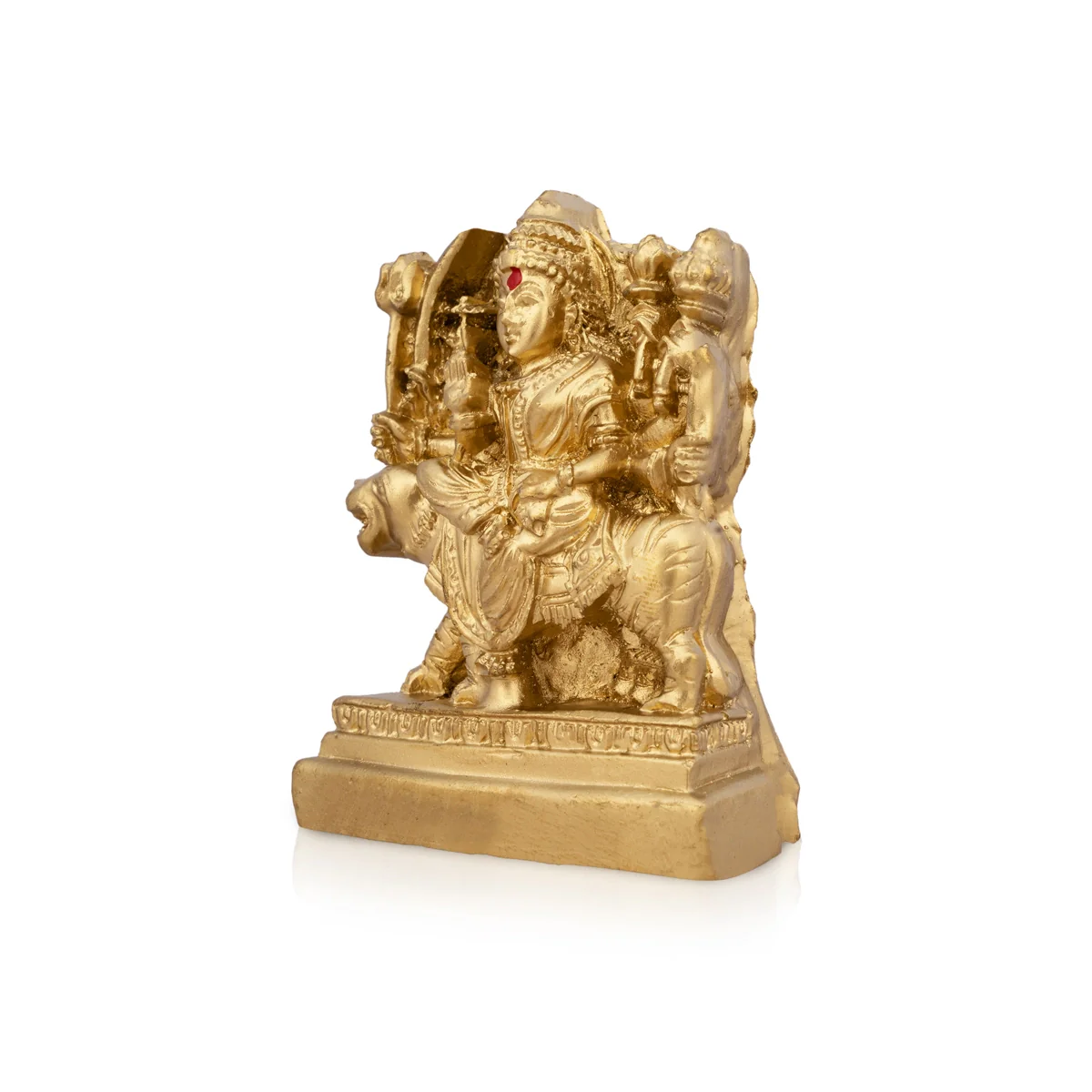 Durga Murti - 3 x 2 Inches | Resin Statue/ Gold Polish Durga Mata for Pooja/ 80 Gms Approx - Image 3