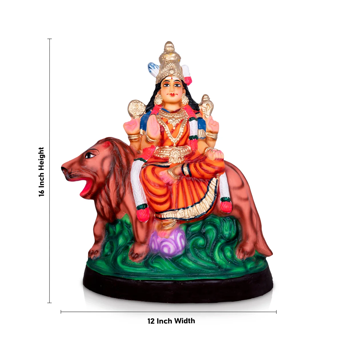 Durgai Paper Mache Golu Bommai - 16 x 12 Inches | Giri Golu Doll/ Navaratri Golu Bomma/Gombe/Bommai - Image 2