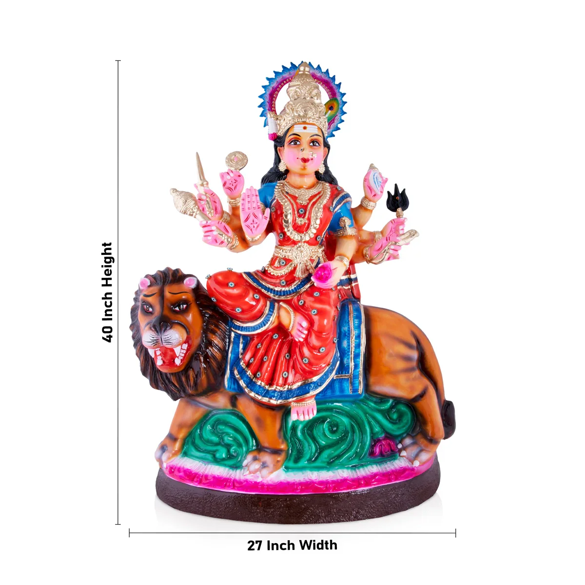 Durgai Paper Mache Golu Bommai - 40 x 27 Inches | Giri Golu Doll/ Navaratri Golu Bomma/Gombe/Bommai - Image 5