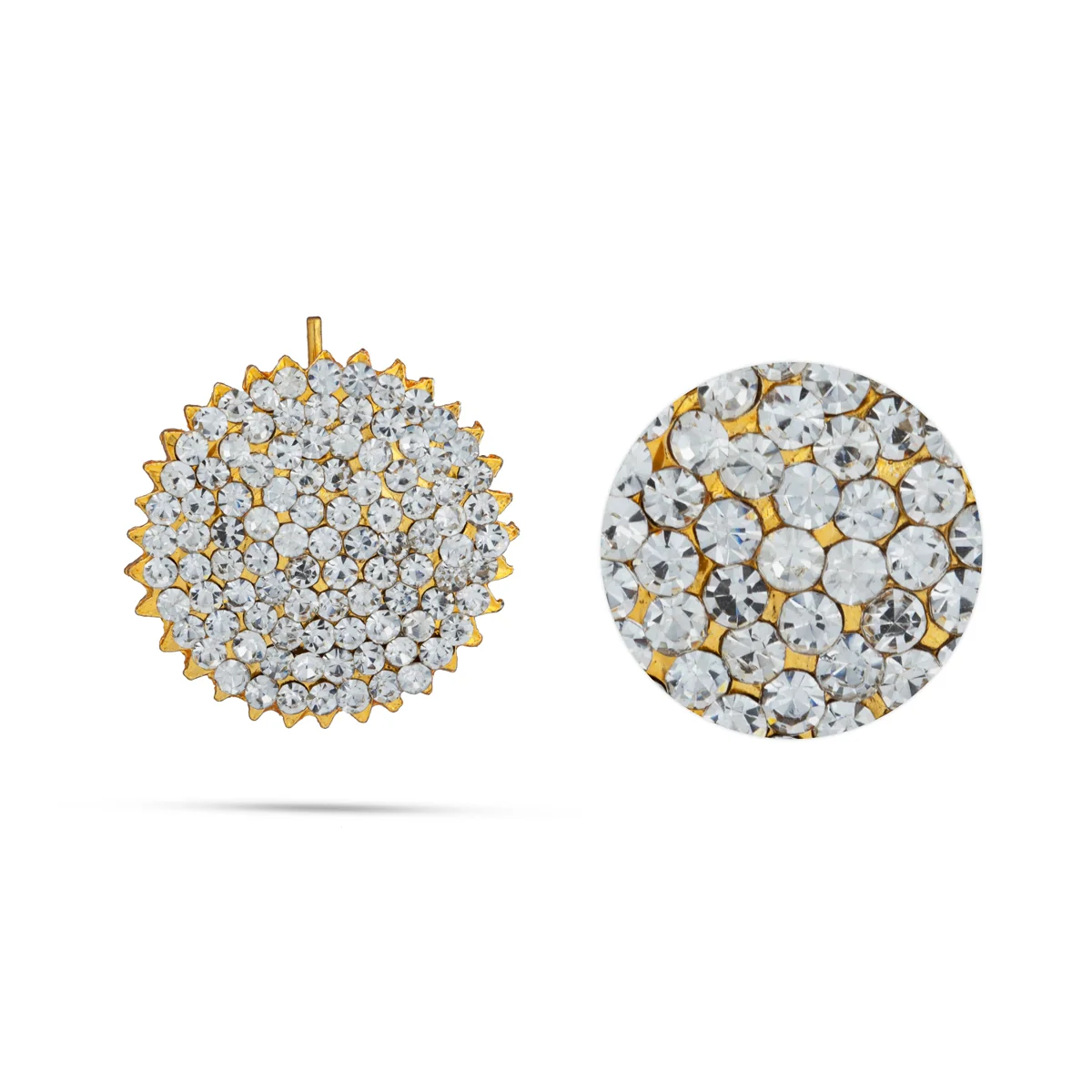 Stone Ear Ring - 1.25 x 1.25 Inches | Stone Stud/ Stone Jewellery for Deity - Image 2