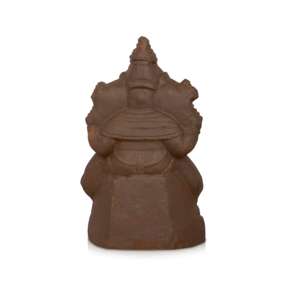 Eco Friendly Ganesha Idol Sitting On Simhasanam - 9 x 4.75 Inches | Clay Ganpati Idol/ Ganesh Chaturthi Decoration - Image 5