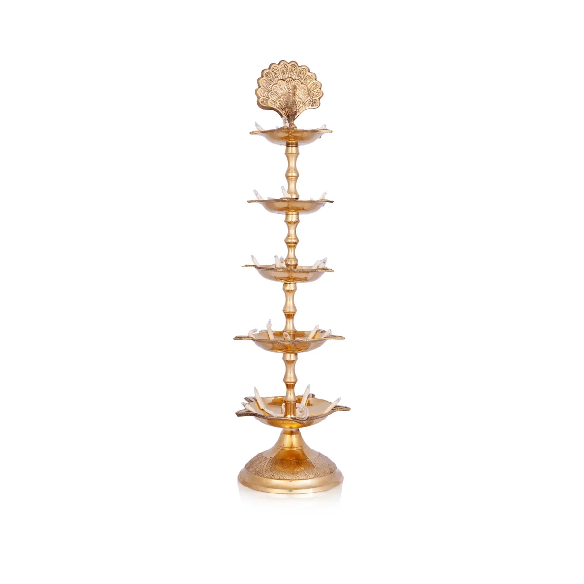 Electric Diya - 15 Inches | 220 V/ 5 Step Design Electric Lamp/ Electric Deep for Pooja Decor/ 640 Gms Approx - Image 4