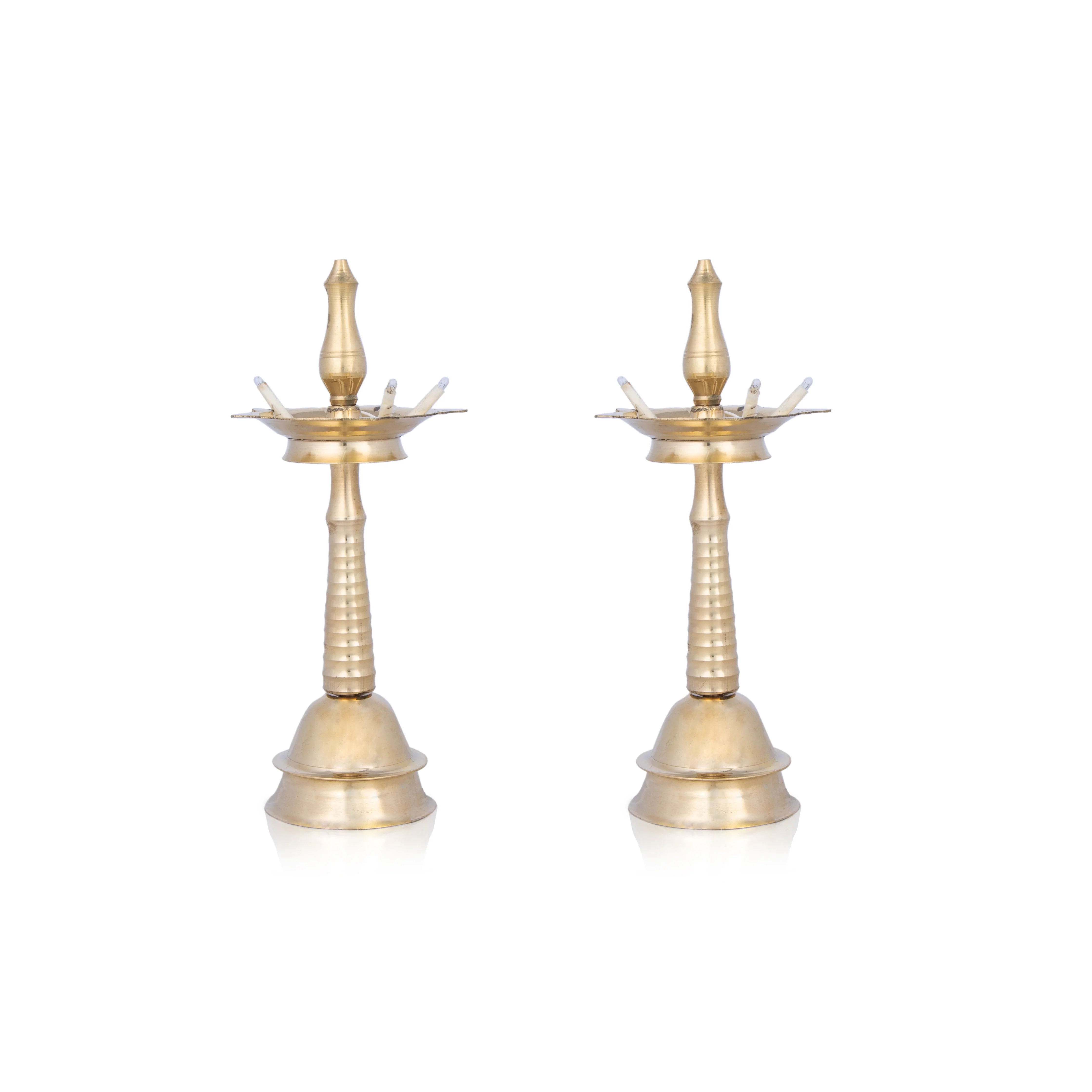 Electric Diya Pair - 8 Inches | 110 V/ Kerala Electric Lamp/ Electric Deep for Pooja Decor/ 300 Gms Approx - Image 3