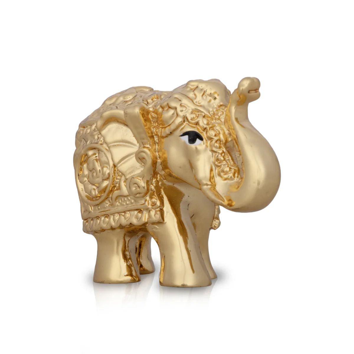 Elephant Statue - 1.5 x 2 Inches | Ceramic Sculpture/ Gold Polish Elephant Figurine/ Elephant Sculpture for Home - Image 3