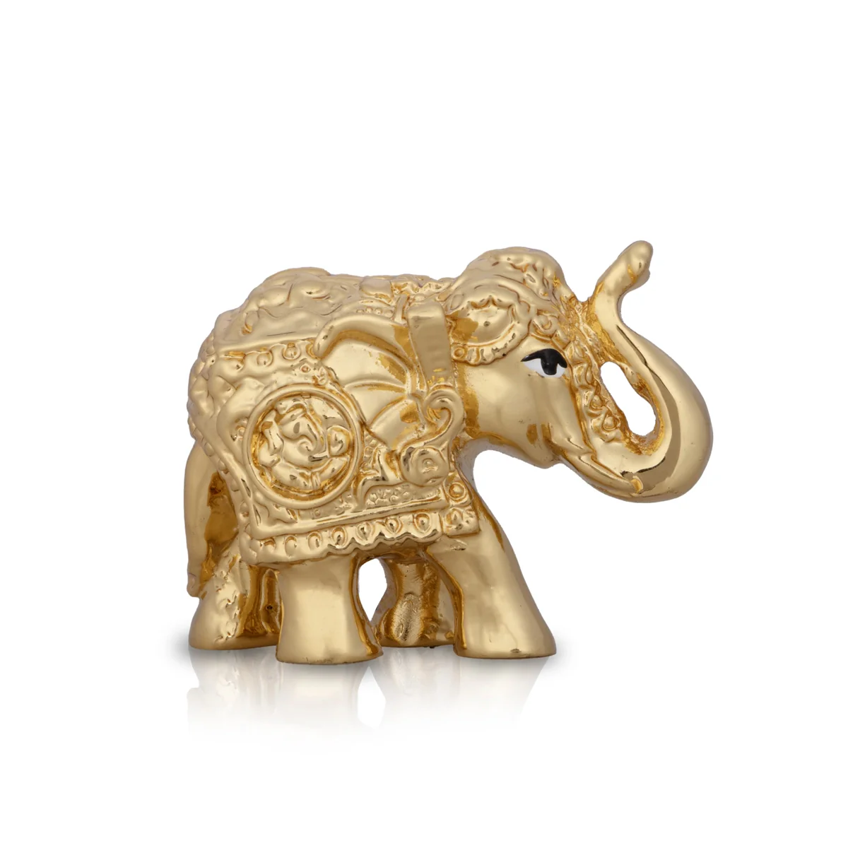 Elephant Statue - 1.5 x 2 Inches | Ceramic Sculpture/ Gold Polish Elephant Figurine/ Elephant Sculpture for Home - Image 4