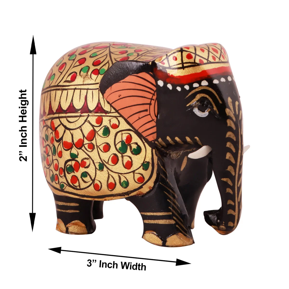 Elephant Idol - 2 x 3 Inches | Wooden Statue/ Elephant Statue for Home Decor - Image 5