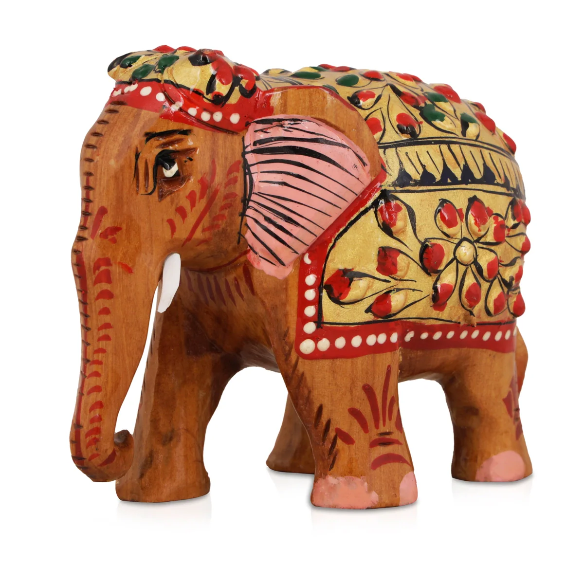 Elephant Idol - 3 x 4 Inches | Wooden Statue/ Elephant Statue for Home Decor - Image 3