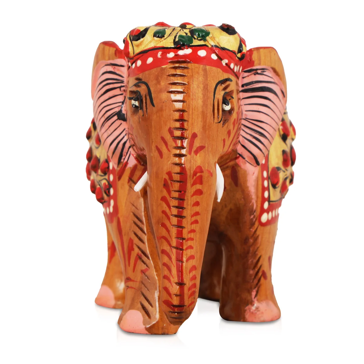 Elephant Idol - 3 x 4 Inches | Wooden Statue/ Elephant Statue for Home Decor - Image 5