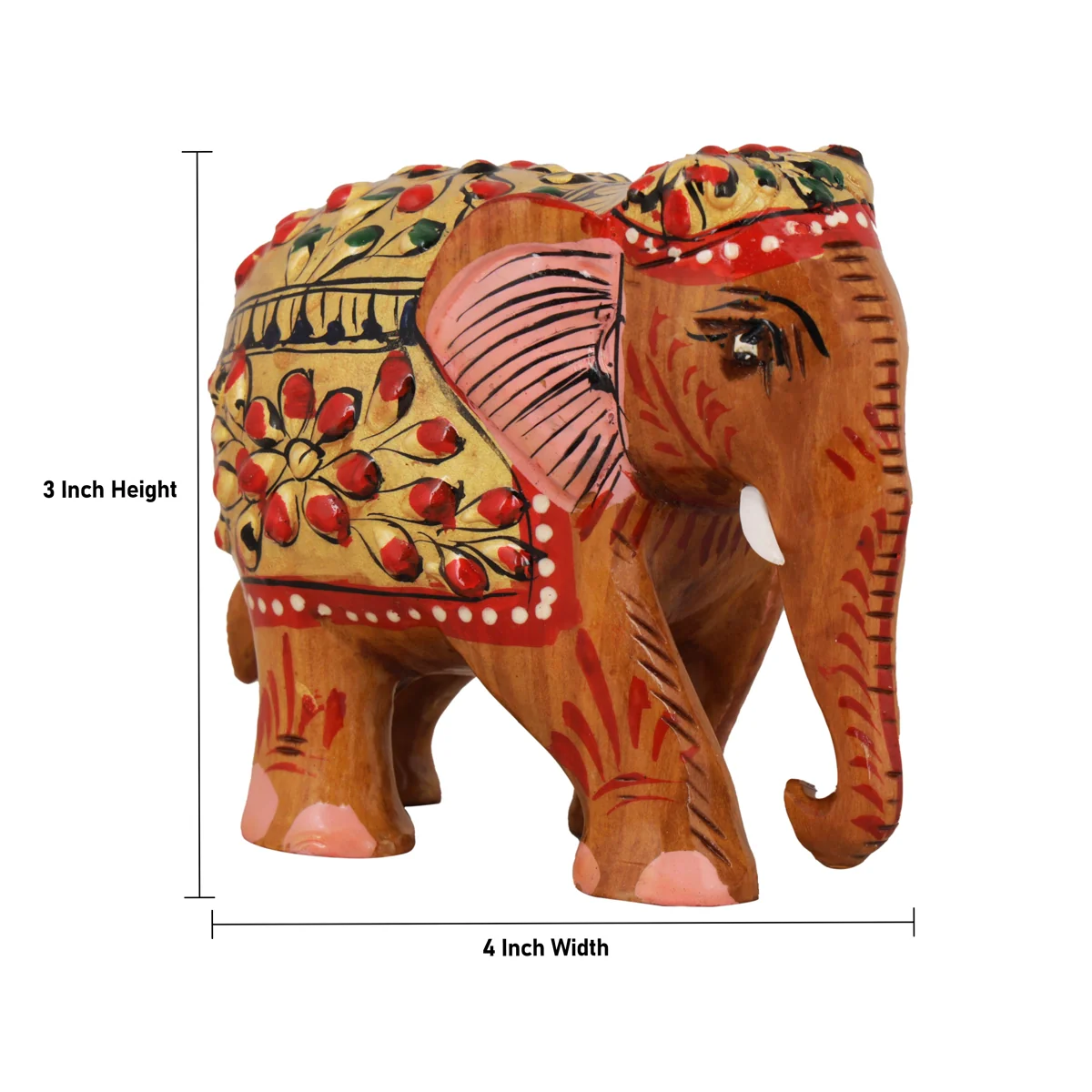 Elephant Idol - 3 x 4 Inches | Wooden Statue/ Elephant Statue for Home Decor - Image 9