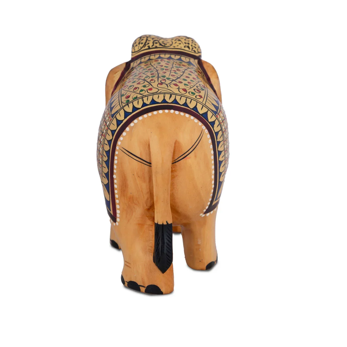 Elephant Idol - 5 x 5.5 Inches | Wooden Painted Statue/ Elephant Statue for Home - Image 4