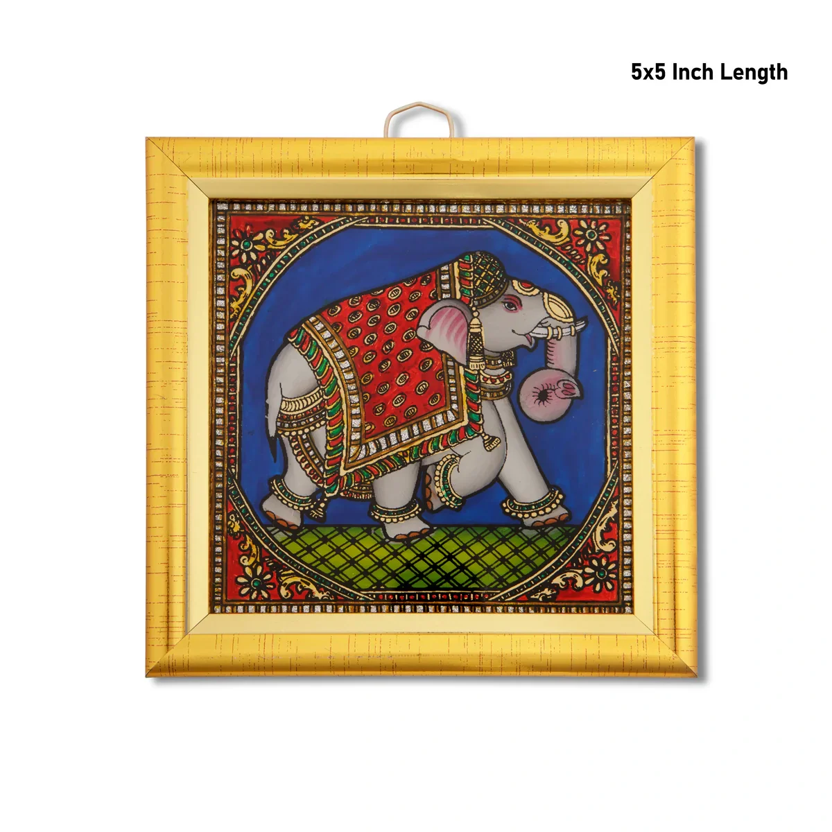 Elephant Photo Frame - 5 x 5 Inches | Tanjore Glass Painting Picture Frame for Home Décor - Image 6