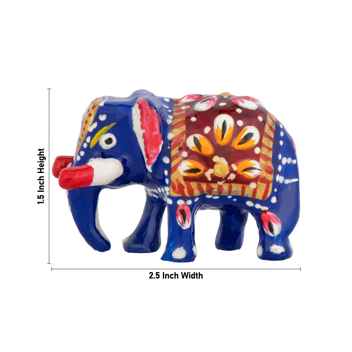 Elephant Statue - 1.5 x 2.5 Inches | Painted Elephant Sculpture/ Metal Elephant Idol for Home - Image 2