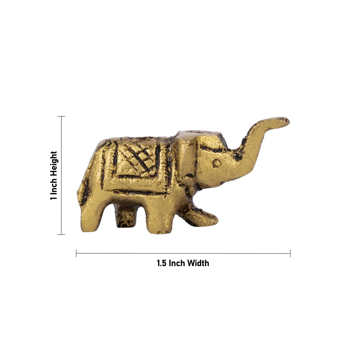 Elephant Statue - 1 x 1.5 Inches | Elephant Idol/ Antique Brass Idol for Home Decor - Image 3