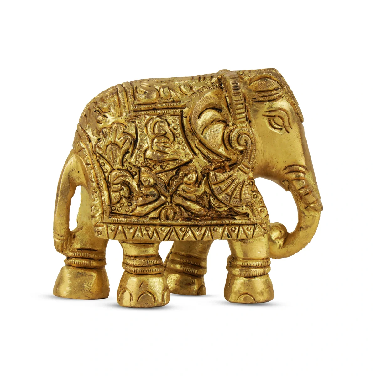 Elephant Statue - 2.5 x 3.25 Inches | Antique Brass Idol/ Elephant Idol/ Elephant Figurine for Home Decor - Image 3