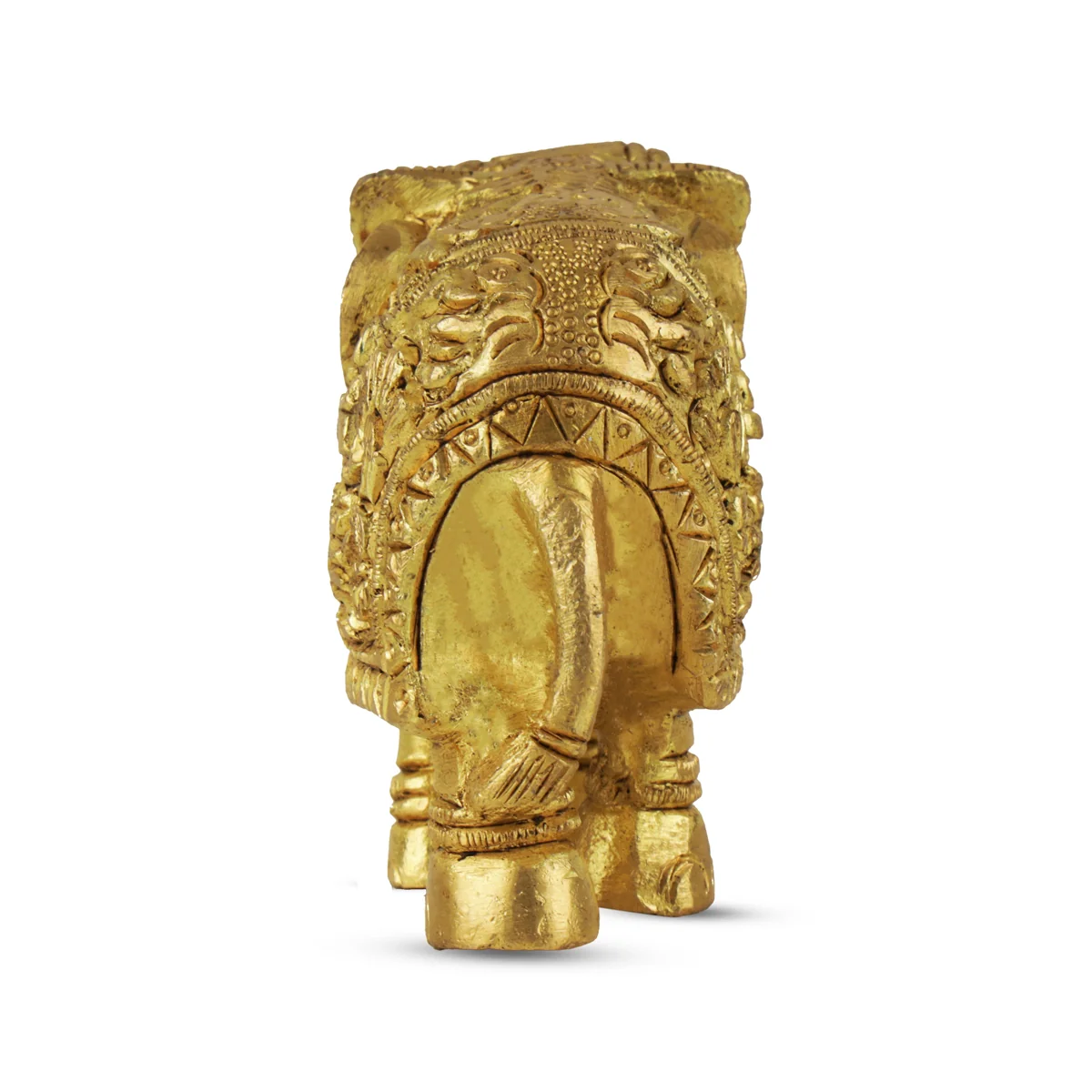 Elephant Statue - 2.5 x 3.25 Inches | Antique Brass Idol/ Elephant Idol/ Elephant Figurine for Home Decor - Image 4