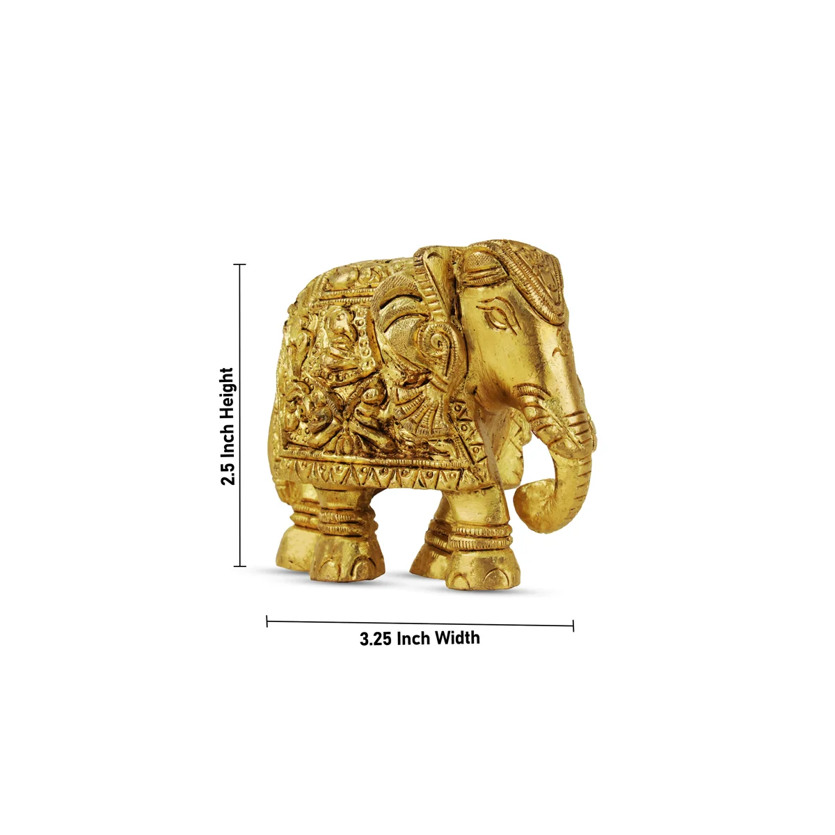 Elephant Statue - 2.5 x 3.25 Inches | Antique Brass Idol/ Elephant Idol/ Elephant Figurine for Home Decor - Image 5