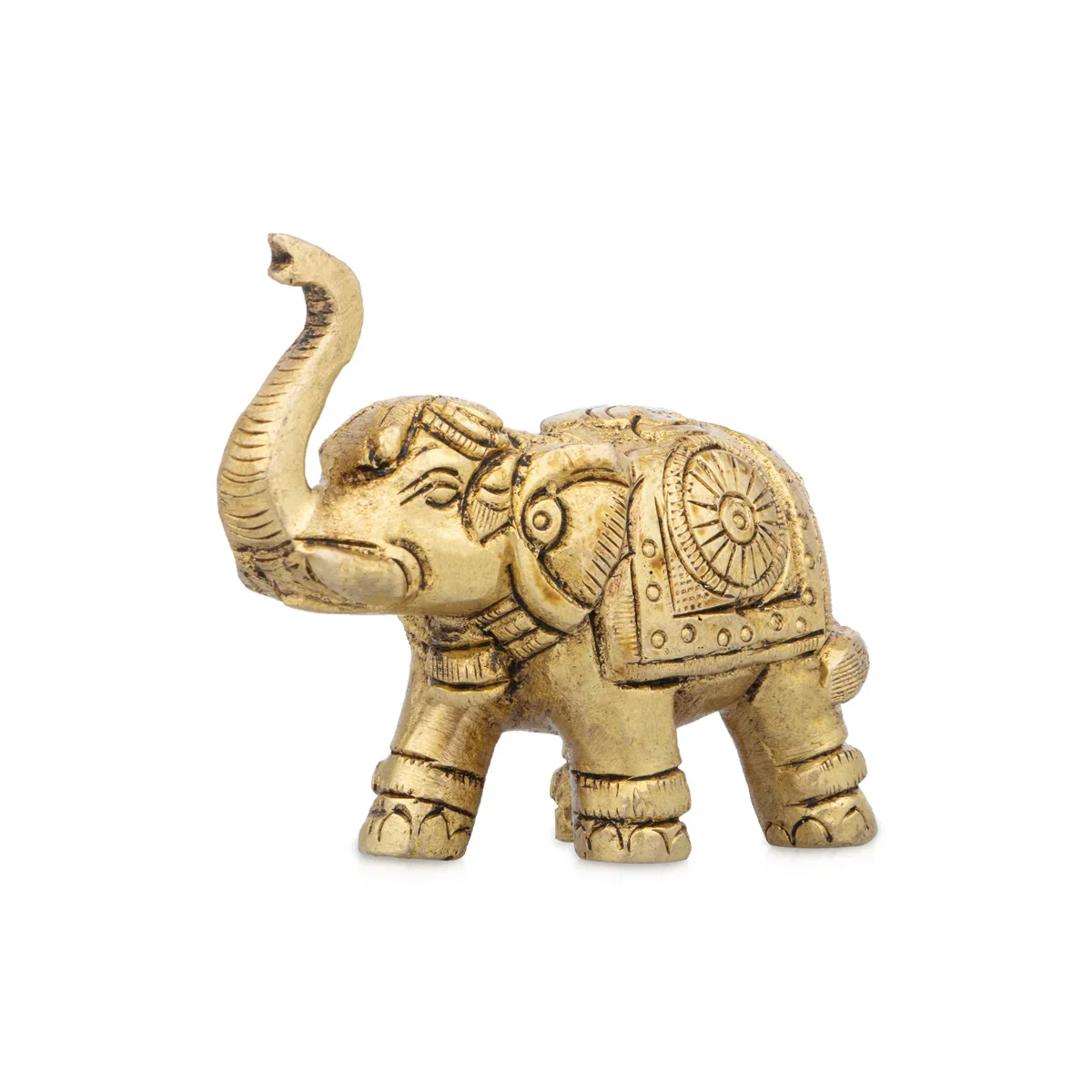 Elephant Statue - 2 x 2.5 Inches | Antique Brass Elephant Idol for Home Decor/ 315 Gms Approx - Image 2
