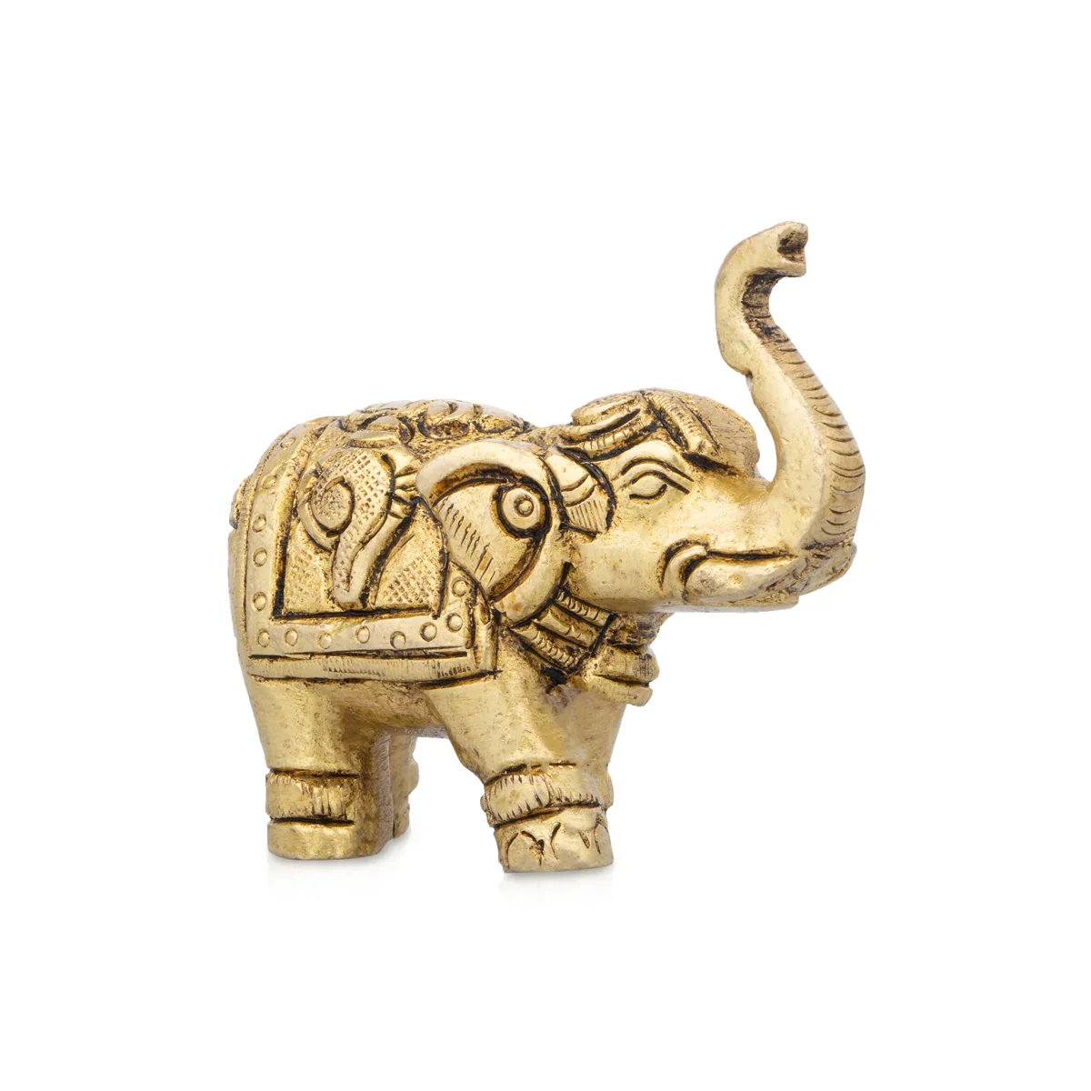 Elephant Statue - 2 x 2.5 Inches | Antique Brass Elephant Idol for Home Decor/ 315 Gms Approx - Image 3