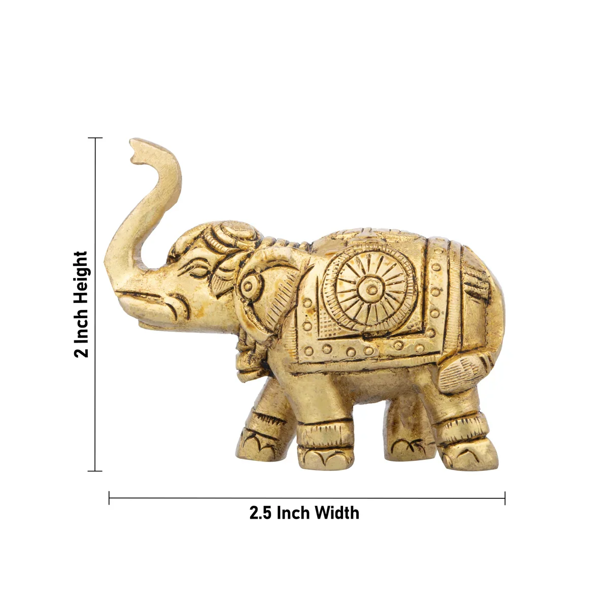 Elephant Statue - 2 x 2.5 Inches | Antique Brass Elephant Idol for Home Decor/ 315 Gms Approx - Image 5