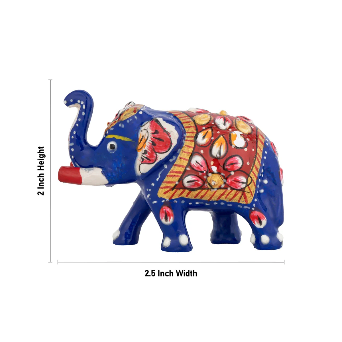 Elephant Statue - 2 x 2.5 Inches | Painted Elephant Sculpture/ Metal Elephant Idol for Home - Image 3