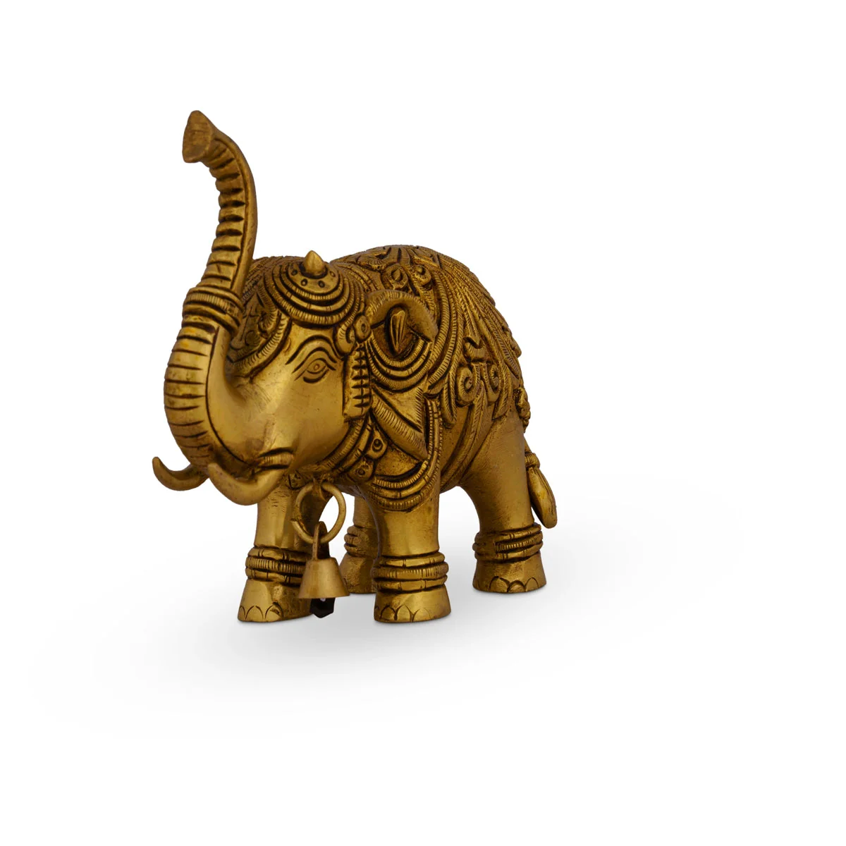 Elephant Statue - 4.5 X 5.5 Inches | Antique Brass Idol/ Elephant Sculpture/ Elephant Idol For Home & Vastu - Image 2