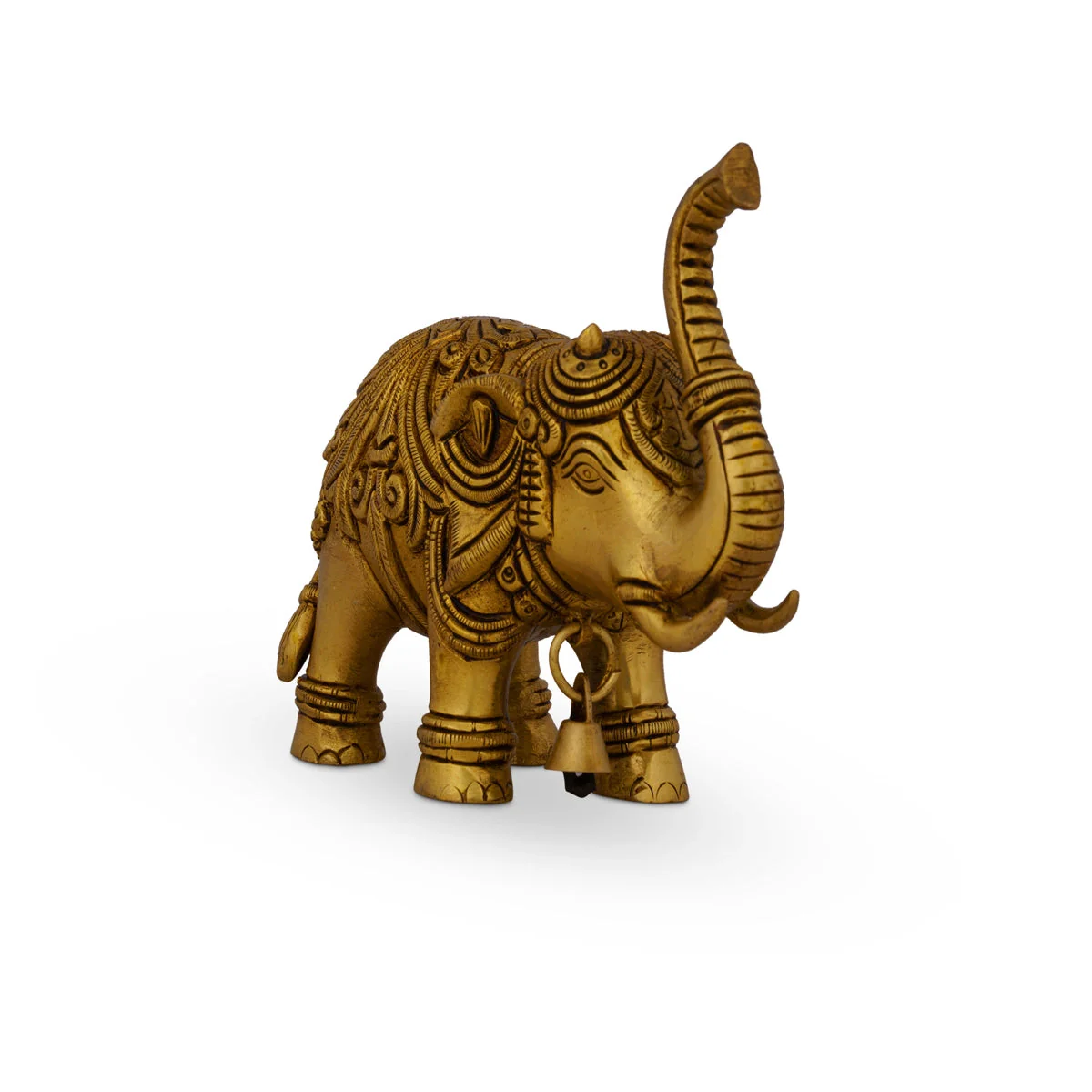Elephant Statue - 4.5 X 5.5 Inches | Antique Brass Idol/ Elephant Sculpture/ Elephant Idol For Home & Vastu - Image 3