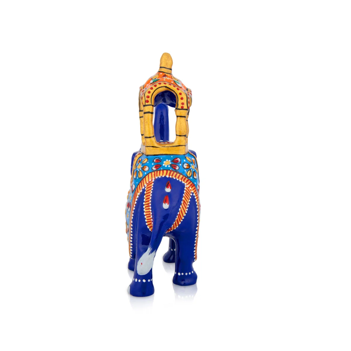 Elephant Statue - 5 x 4.5 Inches | Painted Elephant Sculpture/ Metal Ambari Elephant Idol for Home Decor - Image 5