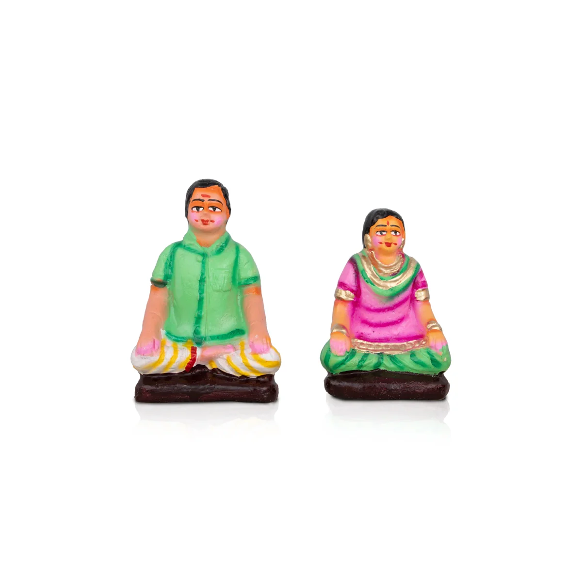 Engagement Clay Golu Bommai Set - 5 x 3 Inches | Giri Golu Doll/ Navaratri Golu Bomma/Gombe/Bommai - Image 11