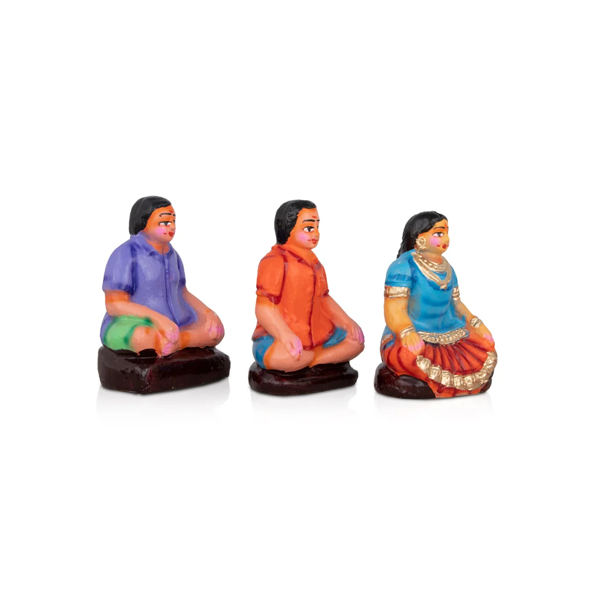 Engagement Clay Golu Bommai Set - 5 x 3 Inches | Giri Golu Doll/ Navaratri Golu Bomma/Gombe/Bommai - Image 13