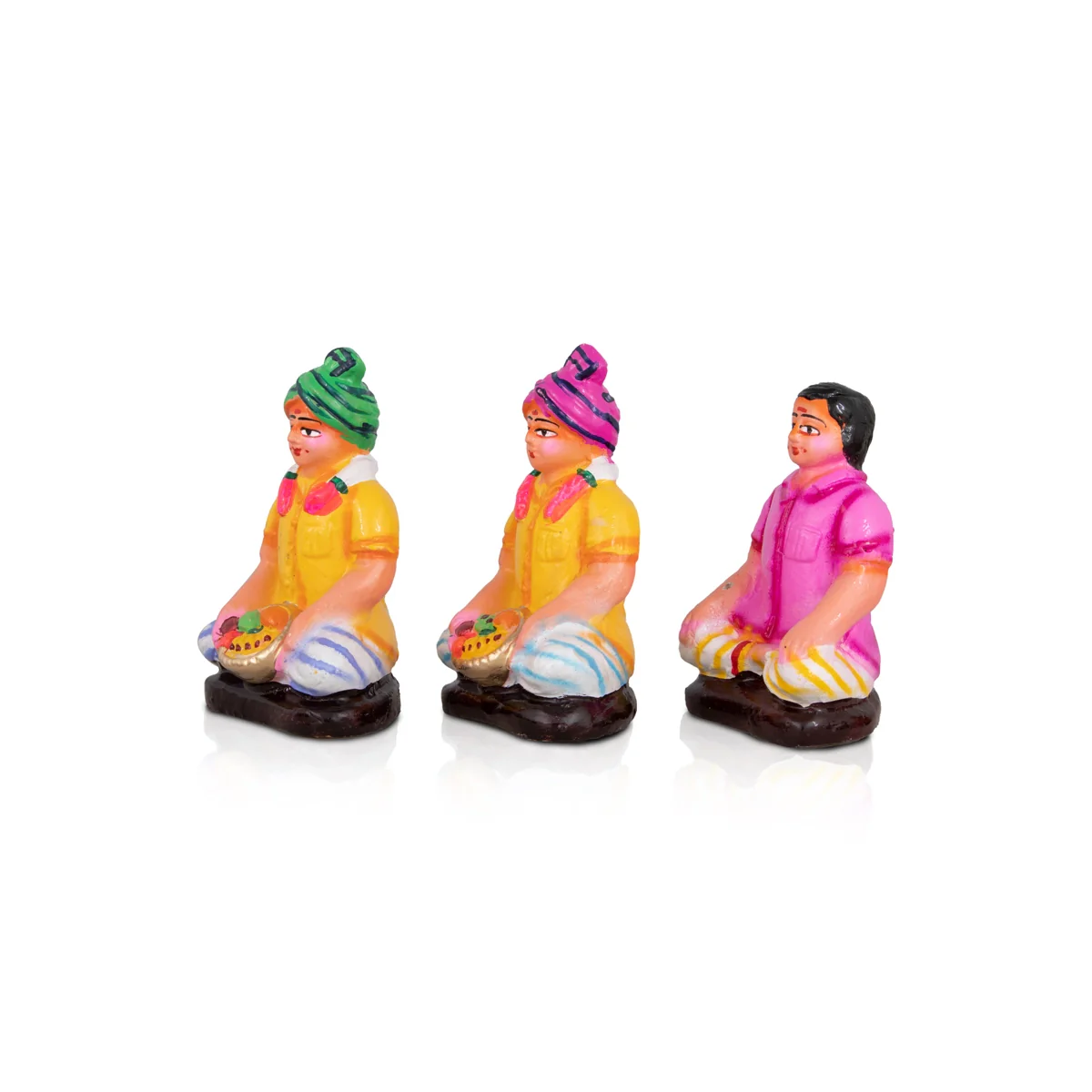 Engagement Clay Golu Bommai Set - 5 x 3 Inches | Giri Golu Doll/ Navaratri Golu Bomma/Gombe/Bommai - Image 14