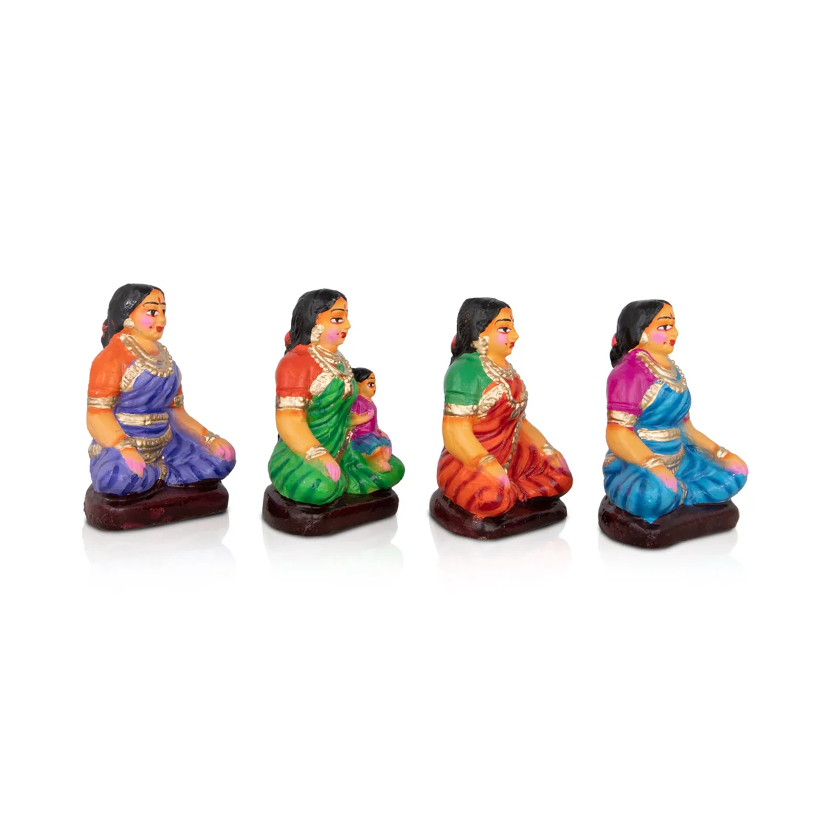 Engagement Clay Golu Bommai Set - 5 x 3 Inches | Giri Golu Doll/ Navaratri Golu Bomma/Gombe/Bommai - Image 4