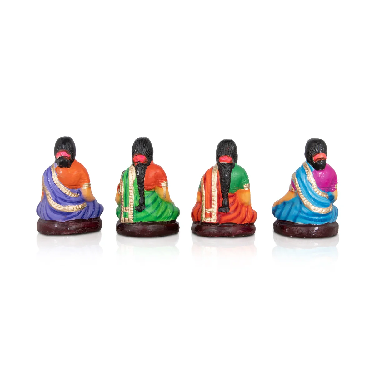 Engagement Clay Golu Bommai Set - 5 x 3 Inches | Giri Golu Doll/ Navaratri Golu Bomma/Gombe/Bommai - Image 5