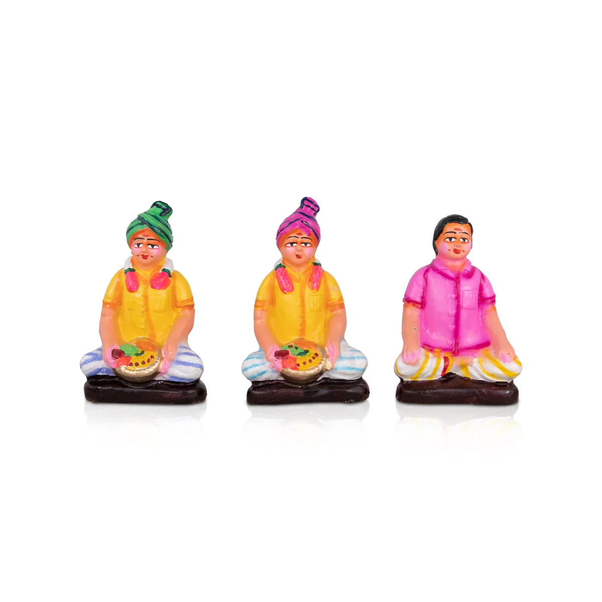 Engagement Clay Golu Bommai Set - 5 x 3 Inches | Giri Golu Doll/ Navaratri Golu Bomma/Gombe/Bommai - Image 6