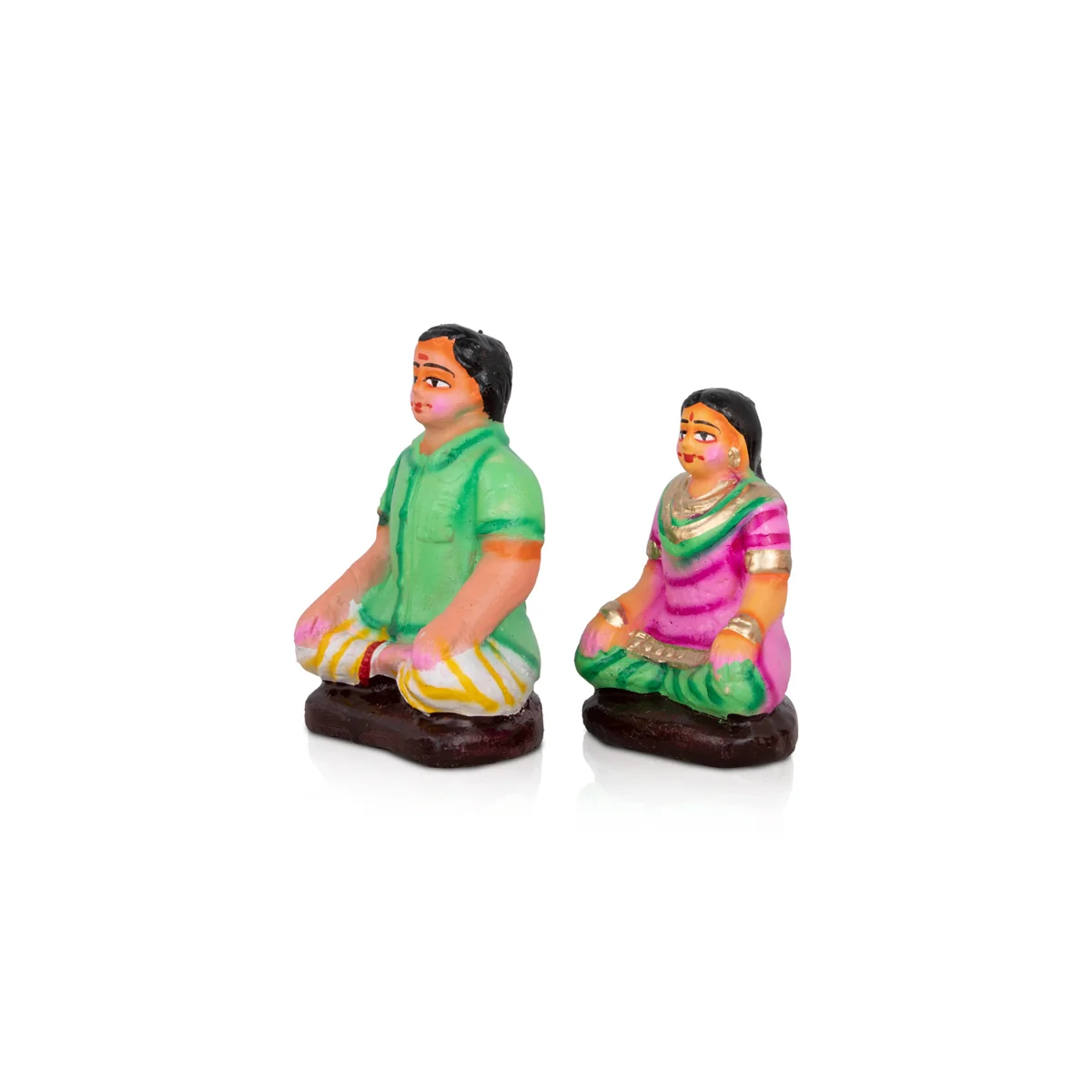Engagement Clay Golu Bommai Set - 5 x 3 Inches | Giri Golu Doll/ Navaratri Golu Bomma/Gombe/Bommai - Image 7