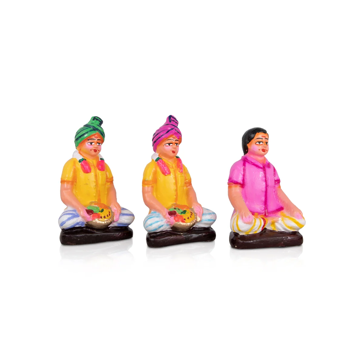 Engagement Clay Golu Bommai Set - 5 x 3 Inches | Giri Golu Doll/ Navaratri Golu Bomma/Gombe/Bommai - Image 8