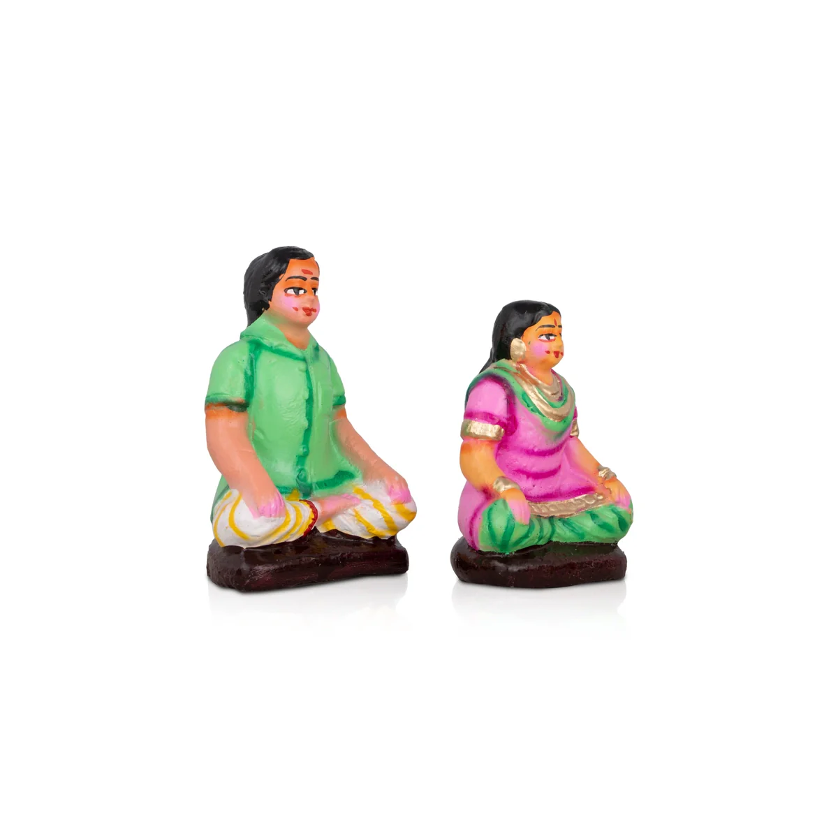 Engagement Clay Golu Bommai Set - 5 x 3 Inches | Giri Golu Doll/ Navaratri Golu Bomma/Gombe/Bommai - Image 9