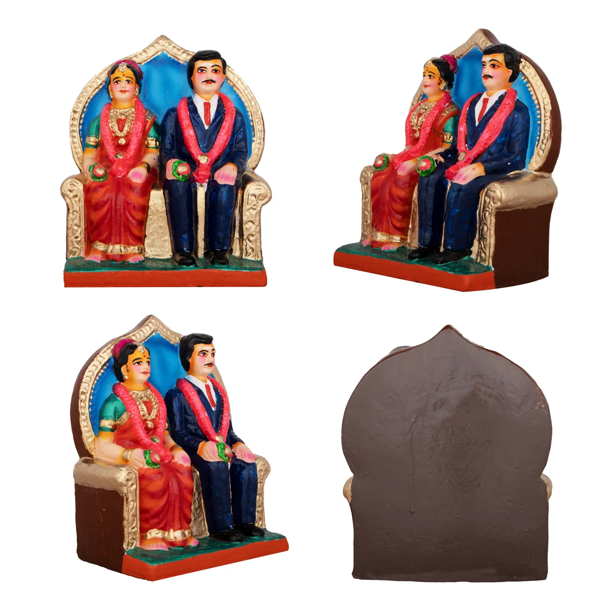 Engagement Clay Golu Bommai Set - 7 x 5 Inches | Giri Golu Doll/ Navaratri Golu Bomma/Gombe/Bommai - Image 2