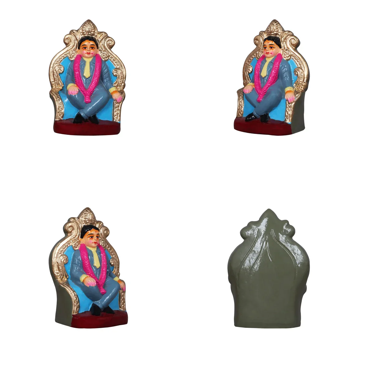 Engagement Clay Golu Bommai Set - 6 Inches | Giri Golu Doll/ Navaratri Golu Bomma/Gombe/Bommai - Image 2