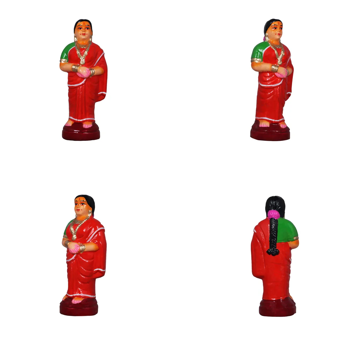 Engagement Clay Golu Bommai Set - 6 Inches | Giri Golu Doll/ Navaratri Golu Bomma/Gombe/Bommai - Image 4