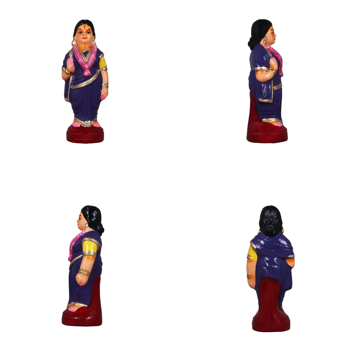 Engagement Clay Golu Bommai Set - 6 Inches | Giri Golu Doll/ Navaratri Golu Bomma/Gombe/Bommai - Image 5