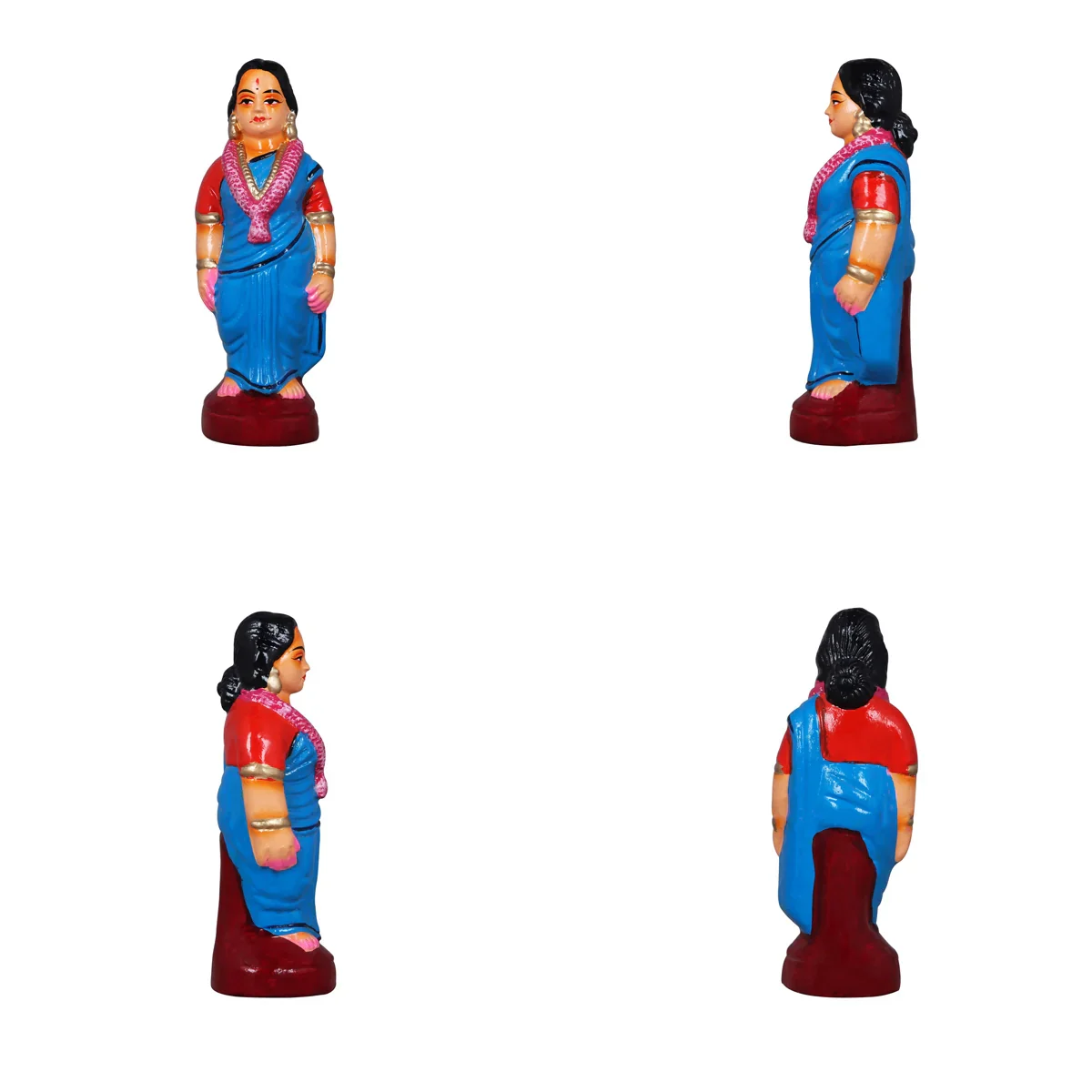 Engagement Clay Golu Bommai Set - 6 Inches | Giri Golu Doll/ Navaratri Golu Bomma/Gombe/Bommai - Image 8